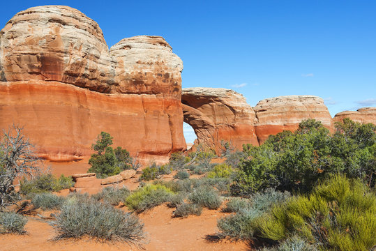 variety of geological formations in Arches National Park, Utah, USA