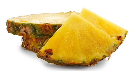 Pineapple slices, isolated on white