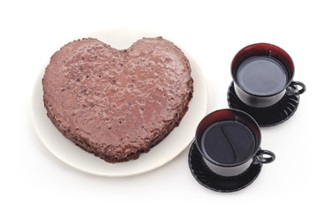 Cake in the form of heart.