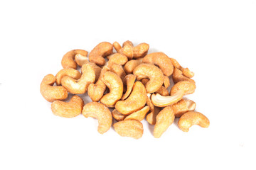 cashew nuts on white background