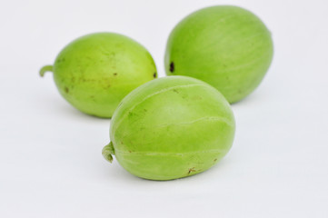 three young watermelon on a white background thai vegetable tangmo-on 5