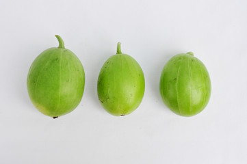 three young watermelon on a white background thai vegetable tangmo-on 9