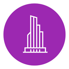 Skyscraper office building line icon.