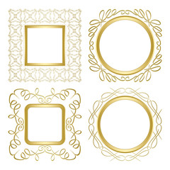 golden ornamental frames with gradient - vector