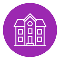 Two storey detached house line icon.