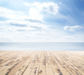 Wooden pier, exotic sea and a blue sky