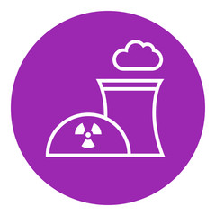 Nuclear power plant line icon.