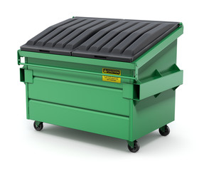 Green Dumpster - 3D illustration - 108323459