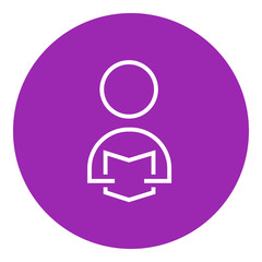 Man reading book line icon.