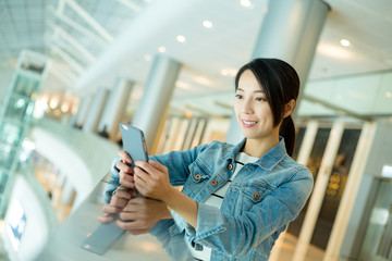 Woman use of mobile phone