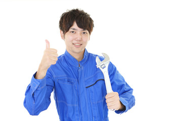 笑顔の労働者