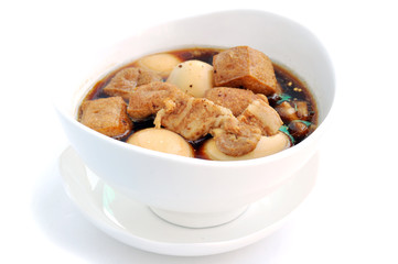 thai food khai phalo egg stewed with meat and tofu in soy sauce 2