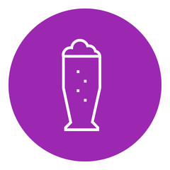 Glass of beer line icon.