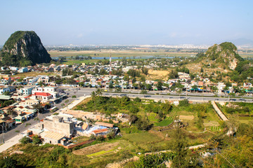 Fototapeta na wymiar View of Da Nang City from Marble Mountains