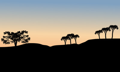 Fototapeta na wymiar Silhouette of tree at the morning