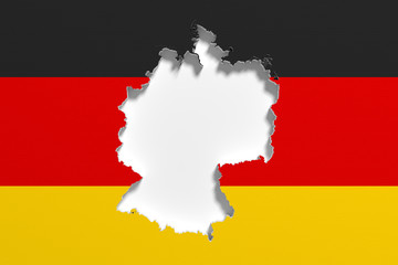 Fototapeta premium Silhouette of Germany map with flag
