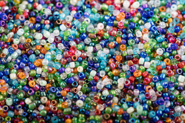 Background of colorful plastic beads