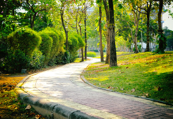 curved Concrete walkway with shadow to the center of frame  © bestsupper