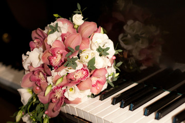 Wedding Bouquet on Piano