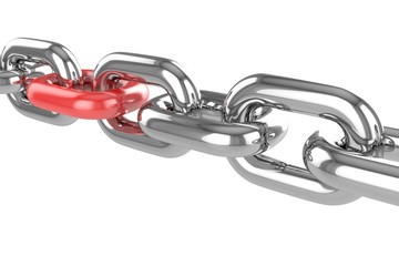 Obraz premium 3d render stainless steel chain