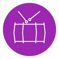 Drum with sticks line icon.