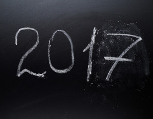 Year number 2017 written on the board