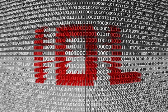 IDL in the form of binary code, 3D illustration
