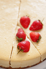 Caramel cheesecake with strawberry