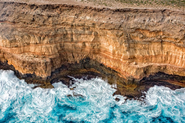 steep point blue ocean aerial view in shark bay Australia