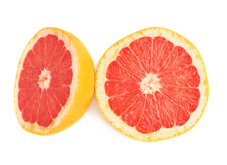 Served grapefruit composition isolated over the white background