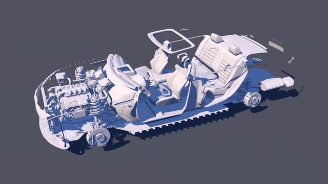 Animation Aufbau eines PKW