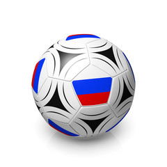 Football with a Russian flag
