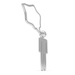 3d man with talk bubbles isolated over a white background. 3d rendering.