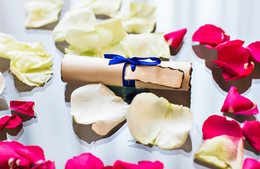 scroll paper on the table