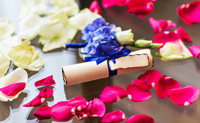 scroll paper on the table