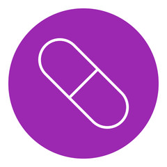 Capsule pill line icon.