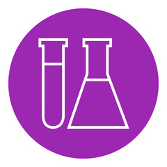 Test tubes line icon.