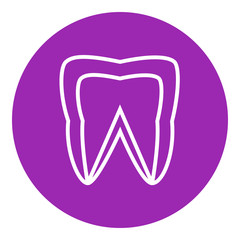 Molar tooth line icon.
