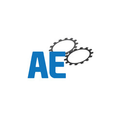 ae alphabet with 2 gears