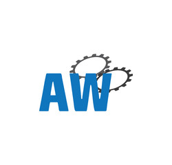 Fototapeta premium aw alphabet with 2 gears