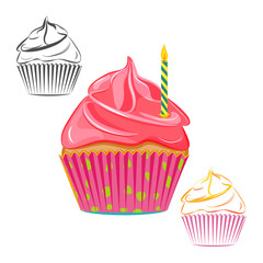 Birthday candle cupcake set