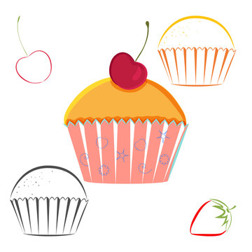 Cherry berry cupcake set