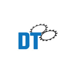 Fototapeta premium dt alphabet with 2 gears