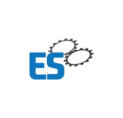 es alphabet with 2 gears
