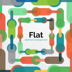 Colorful connected lines on white - abstract background