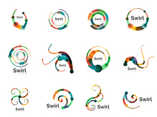 Vector swirl circle logo set
