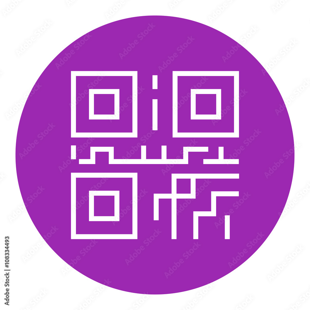 Poster qr code line icon.