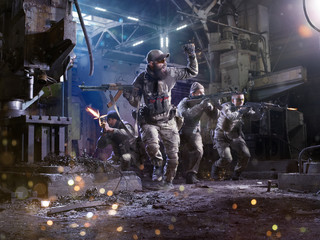 Spesial forces soldiers  attaks the enemy