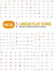 Thin line abstract logo mega collection