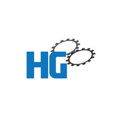 Fototapeta premium hg alphabet with 2 gears